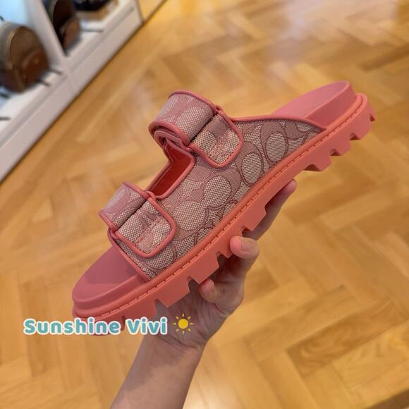 NWT Coach Woman Two Band Sport Slide True Pink CBN29 us 7 - Picture 4 of 8